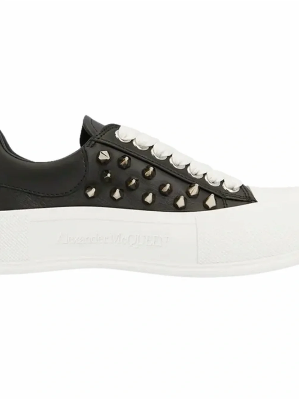 Alexander McQUEEN Deck Pimsoll Black Studded Sneakers Women’s EU 38.5 / US 8